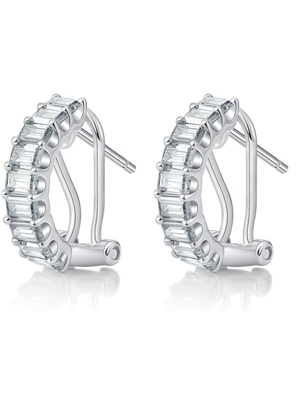 TIMELESSTAR Moissanite Hoop Earrings for Women Huggie Dangle Earrings Studs D C
